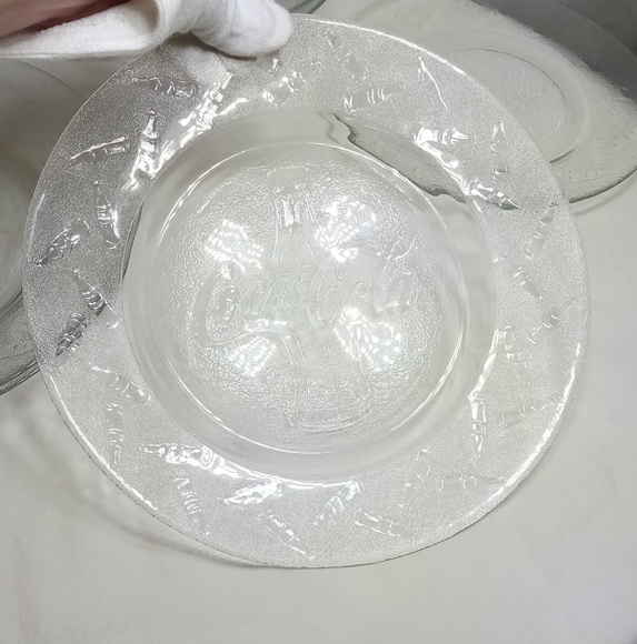 Coca Cola Clear Glass Embossed 6pc Dinnerware Set - Picture 14 of 14